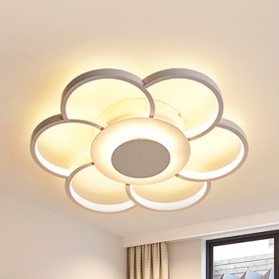 Aluminum Flower LED Flush Mount Light Modern Ceiling Light in Warm/White for Living Room