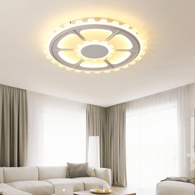 Creative Gear LED Flush Light Acrylic White Ceiling Light in Warm/White for Living Room