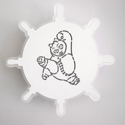 Creative Rudder LED Sconce Wall Light Acrylic White Sconce Lamp in Warm for Boy Girl Bedroom