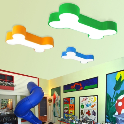 Lovely Cartoon Bone Ceiling Mount Light Acrylic Eye-Caring Ceiling Fixture for Kid Bedroom
