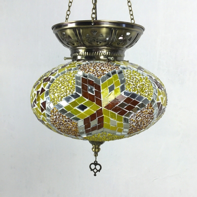 Moroccan Mosaic Lantern Pendant Light 1/6 Pack 1 Light Stained Glass Hanging Lamp for Balcony(not Specified We will be Random Shipments)