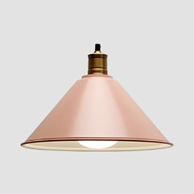Nordic Style Conical Hanging Light Metal 1 Light Macaron Colored Pendant Lamp for Restaurant