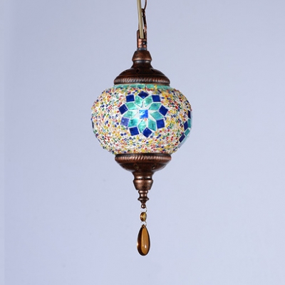 1/4 Pack Moroccan Pendant Light Lantern Shape 1 Light Glass Hanging ...