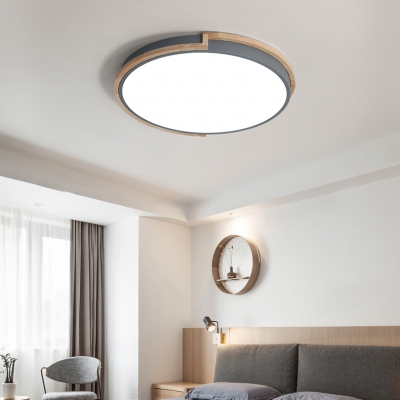 Acrylic Slim Panel Ceiling Mount Light Nordic Stylish Flush Light in Black/Gray/White for Bedroom