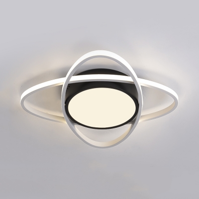 Acrylic Planet LED Ceiling Fixture Nordic Style Stepless Dimming/Warm/White Flush Light for Nursing Room