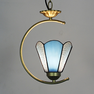 Antique Style Conical Pendant Lamp 1 Light 8 Inch Glass Hanging Light for Cloth Shop