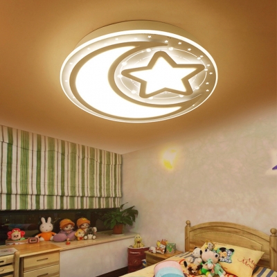 Contemporary Slim Panel LED Ceiling Mount Light Acrylic Flush Light in Warm/White for Kid Bedroom