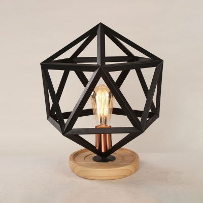 Metal Wire Frame Desk Light 5 Designs Optional 1 Light Antique Reading Light in Black for Bedroom