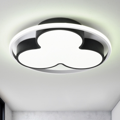 Modern Plum Blossom Ceiling Mount Light Acrylic Black/White LED Flush Light for Child Bedroom