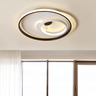 Modern Round/Square Ceiling Mount Light Acrylic LED Flush Light in Warm/White for Study Room