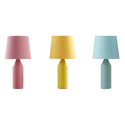 Modern Style Tapered LED Desk Light 1 Head Fabric Reading Light in Blue/Pink/Yellow for Bedroom