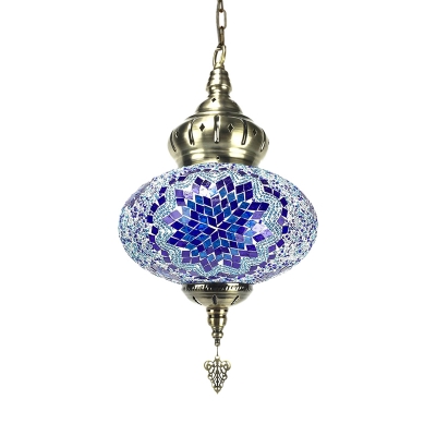 Stained Glass Lantern Shape Pendant Light Hallway Foyer 1/4 Pack 1 Light Moroccan Suspension Light(not Specified We will be Random Shipments)