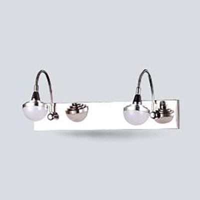 Stainless Steel Gooseneck Vanity Light 2/3/4 Lights Antifogging LED Sconce Light in Chrome for Bathroom