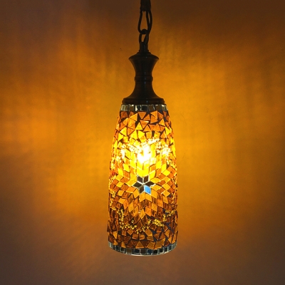 Turkish Blue/Gold/Red Hanging Lamp 1/3 Pack Cylinder 1 Light Glass Ceiling Pendant for Bar(not Specified We will be Random Shipments)