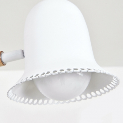 White Bell Shade Chandelier 3/5/8 Lights Nordic Style Metal Hanging Light for Nursing Room