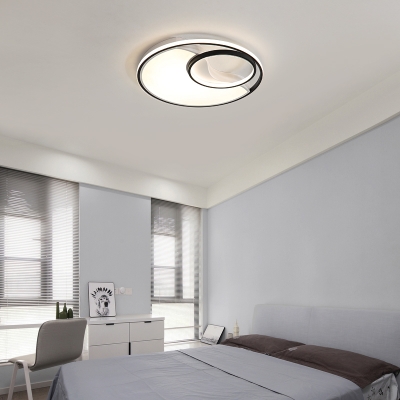 Acrylic Ring LED Flush Ceiling Light Study Room Contemporary Ceiling Fixture in Warm/White