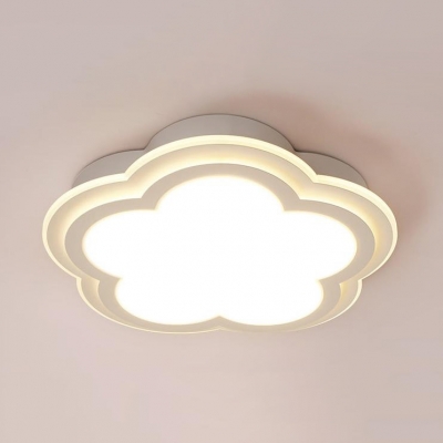 Girl Bedroom Bloom Flush Light Acrylic Contemporary LED Ceiling Lamp with Warm/White Lighting