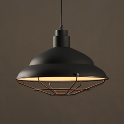 Black Double Bubble Hanging Lamp with Wire Frame 1 Light Industrial Metal Pendant Light for Bar