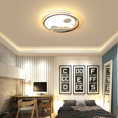 Kid Bedroom Nature View Ceiling Mount Light Acrylic Simple Style LED Ceiling Lamp in Warm/White