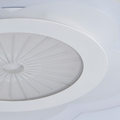 Lovely White LED Flush Mount Light Flower Acrylic Ceiling Fixture with Warm/White Lighting for Child Bedroom