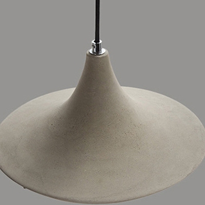 One Light Cone Shade Pendant Lamp Vintage Style Cement Hanging Light in Gray for Kitchen