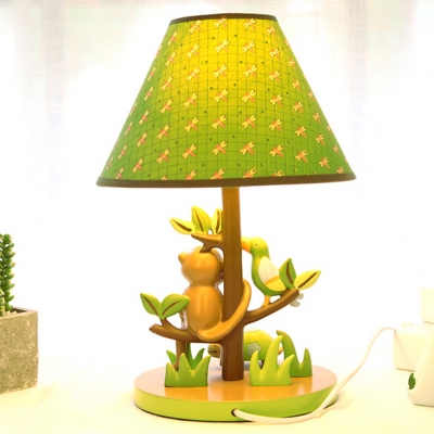 Resin Monkey & Bird Desk Lamp Study Room 1 Light Animal Reading Light with Plug In Cord