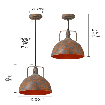 Vigorous Orange Finish 1 Light LED Pendant in Industrial Style