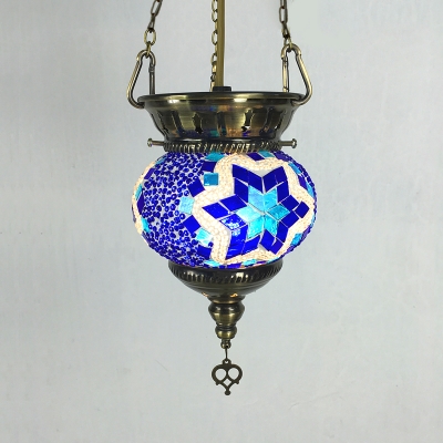 1/6 Pack Glass Orb Pendant Light 1 Head Moroccan Turkish Hanging Lamp for Dining Table(not Specified We will be Random Shipments)