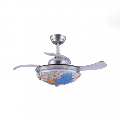 36 42 Inch Shell Led Ceiling Fan Dining Room Mediterranean Style