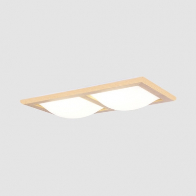 Square Rectangle LED Ceiling Lamp 1/2/4 Heads Modern Stylish Flush Light in Warm/White for Bedroom