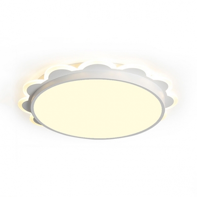 Kid Bedroom Bloom Flush Mount Light Acrylic Simple Style Ceiling Lamp in Warm/White