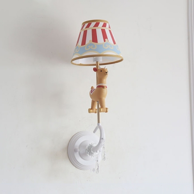 Lovely Horse Shade Wall Light 1 Light Metal LED Sconce Lamp with Crystal for Boy Girl Bedroom