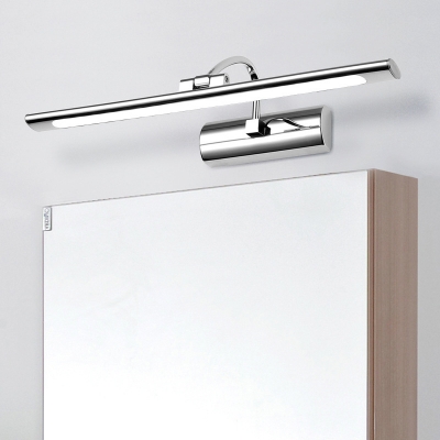 Stainless Steel Linear Wall Light Waterproof Chrome LED Vanity Light with White Lighting for Mirror