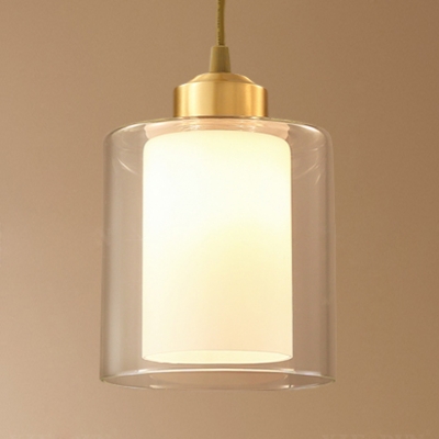 Frosted Glass Ceiling Light For Foyer, Cylindrical Frosted Glass Lamp Shade