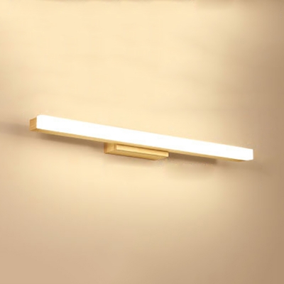 Wood Linear LED Vanity Lighting 16/23.5/31.5 Inch Nordic Style Waterproof Wall Light in Beige for Dressing Room