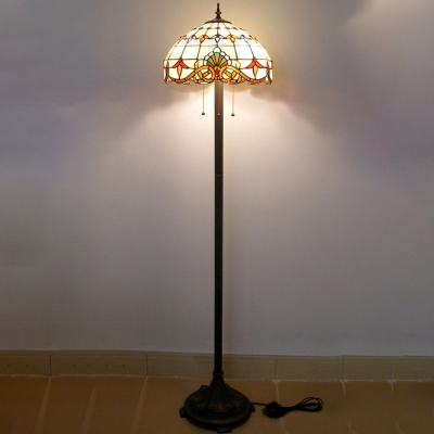 Sunflower/Victorian Bedroom Floor Lamp Stained Glass 3 Lights Tiffany Antique Floor Light
