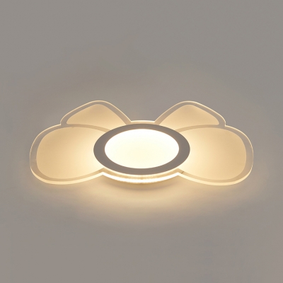 Acrylic Bow LED Ceiling Mount Light Cartoon Flush Ceiling Lamp with Warm/White Lighting for Girls Bedroom