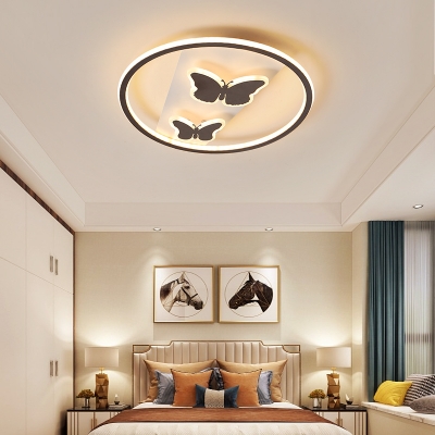 Acrylic Butterfly LED Ceiling Mount Light Kid Bedroom Modern Ceiling Lamp in Warm/White