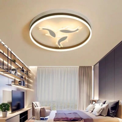 Acrylic Carp LED Flush Light Living Room Rust-Proof Animal Ceiling Light in Warm/White/Third Gear
