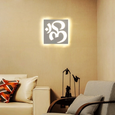 Acrylic Sconce Light Study Room Bedroom Modern LED Wall Light in White