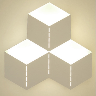 Acrylic Square LED Sconce Light Creative Black/White Wall Lamp in White/Warm for Bedroom Hallway