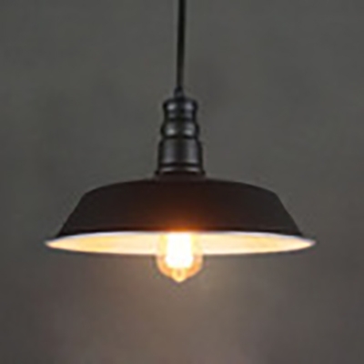 Black Finish Barn Pendant Light with Pulley 1 Head Industrial Metal Hanging Light for Bar Cafe