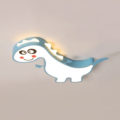 Child Bedroom Dinosaur Ceiling Light Metal Cartoon Third Gear/White Lighting LED Flush Mount Light