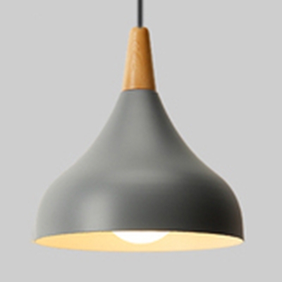 Contemporary Onion Shade Hanging Light Single Light Metal Candy Colored Ceiling Pendant for Foyer