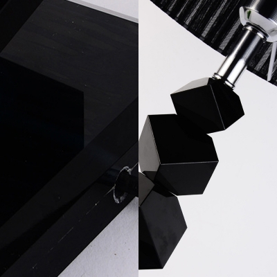 Crystal Abstract Body Table Light 1 Light Art Deco Plug In Desk Lamp in Black for Living Room
