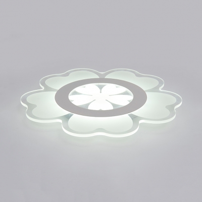 Cute Floral Theme Flush Mount Light Acrylic Third Gear/White Lighting LED Ceiling Light for Nursing Room