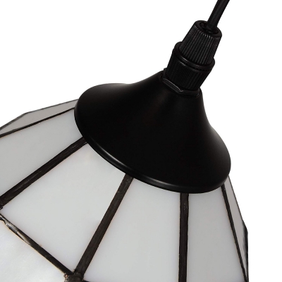 Glass Lattice Dome Hanging Light with Plug In Cord Hallway 1 Light Traditional Pendant Lamp