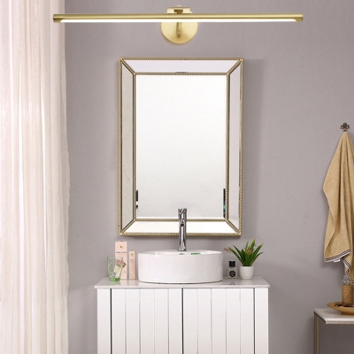 Gold Linear LED Vanity Light 16/21.5/27.5 Inch Contemporary Metal Sconce Light for Bedroom