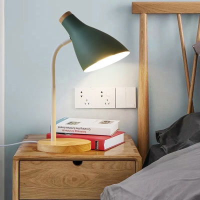 Macaron Colored LED Desk Light with Flexible Gooseneck 1 Light Modern Metal Study Light for Dormitory