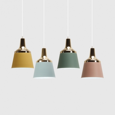 Metal Trapezoid Shade Suspension Light Office 1 Light Nordic Stylish Candy Colored Ceiling Pendant